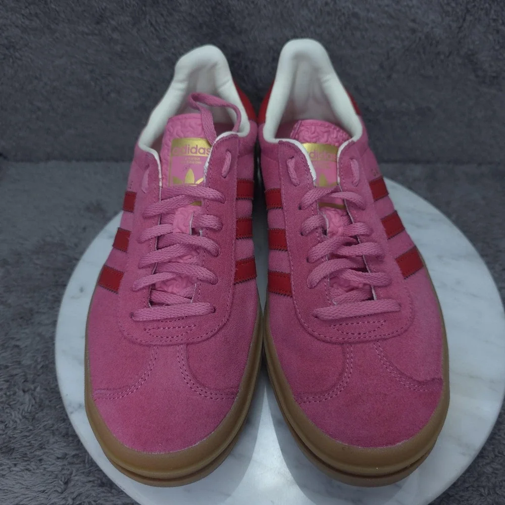 Adidas Gazelle Bold Shoes Mens Size 7 Pink Suede Gum Platform Low Top Sneakers
